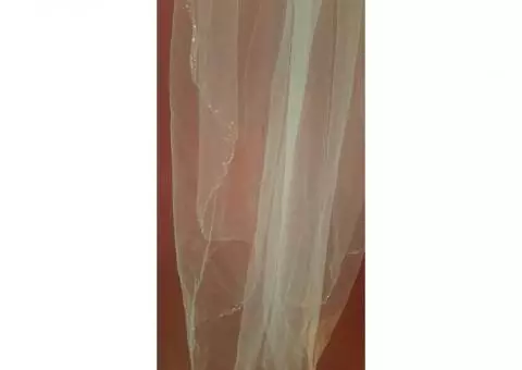 Wedding veil, A Line slip and shoes